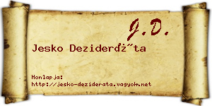 Jesko Dezideráta névjegykártya